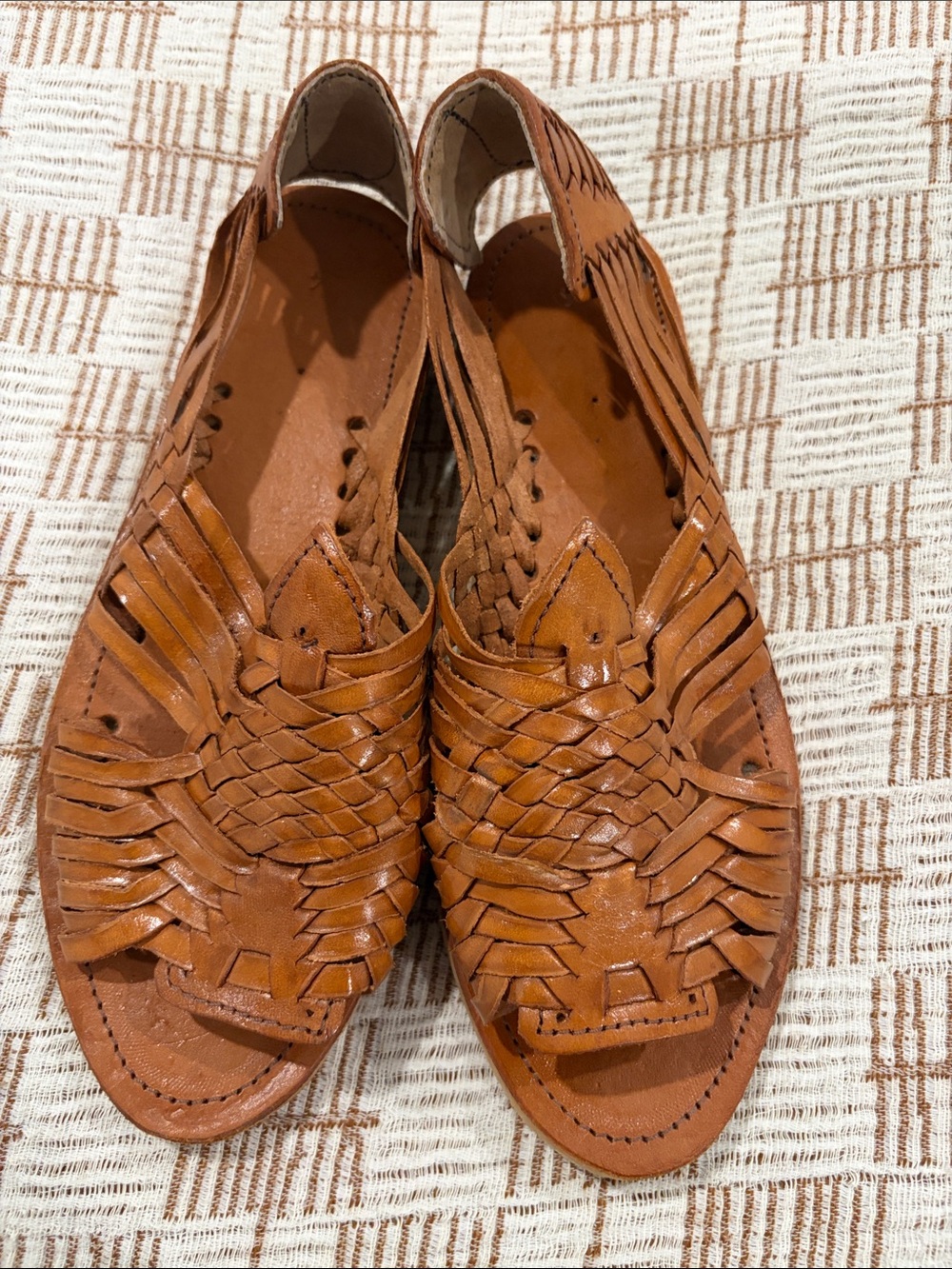 Woven Leather Huarache Sandals